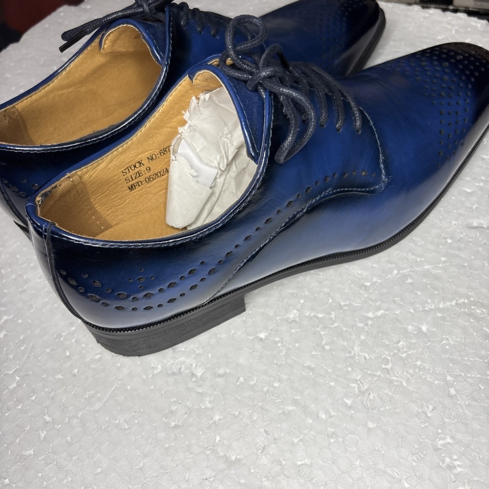 Antonio Cerrelli Blue Lace-up Men's Dress Shoes Sizes 9 - Picture 5 of 8